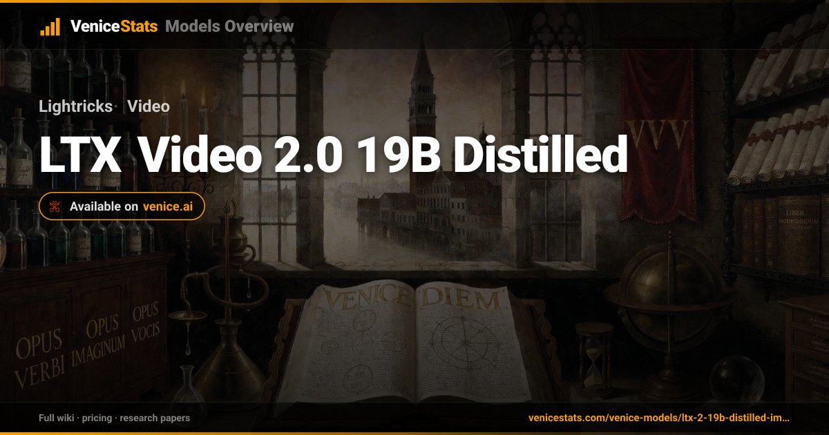 LTX Video 2.0 19B Distilled by Lightricks — Video Generation | VeniceStats